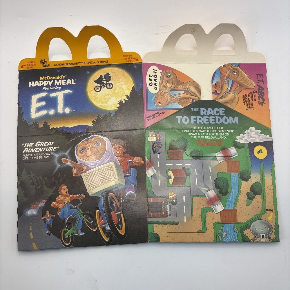 RARE 1985 Vintage E.T. Extraterrestrial McDonalds Happy Meal Box Great Adventure